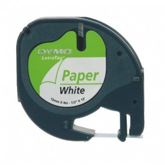 DYMO LETRATAG TAPE PAPER WHITE