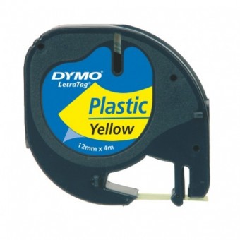 DYMO LETRATAG TAPE PLASTIC GEEL