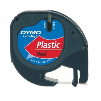 DYMO LETRATAG TAPE PLASTIC ROOD